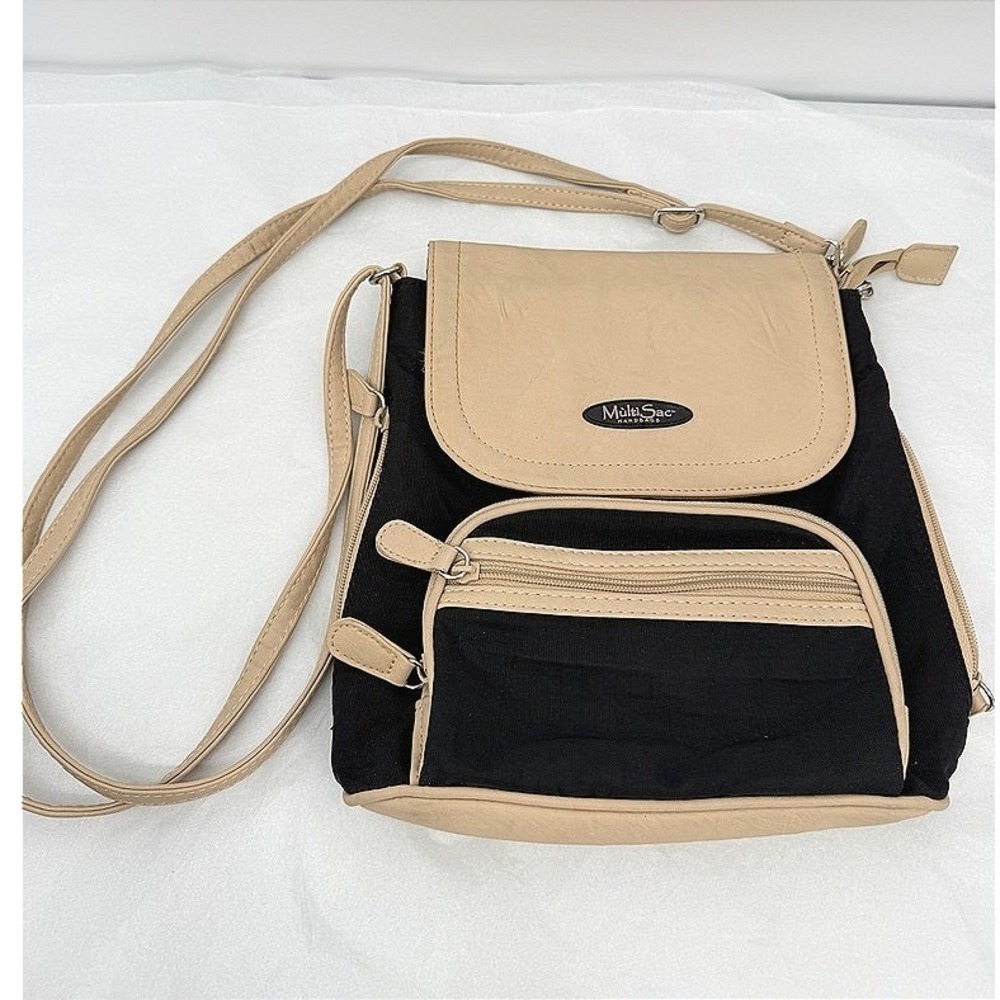 MultiSac Crossbody Backpack-Like Bag Two Tone Multi Pocket Organizer Travel
